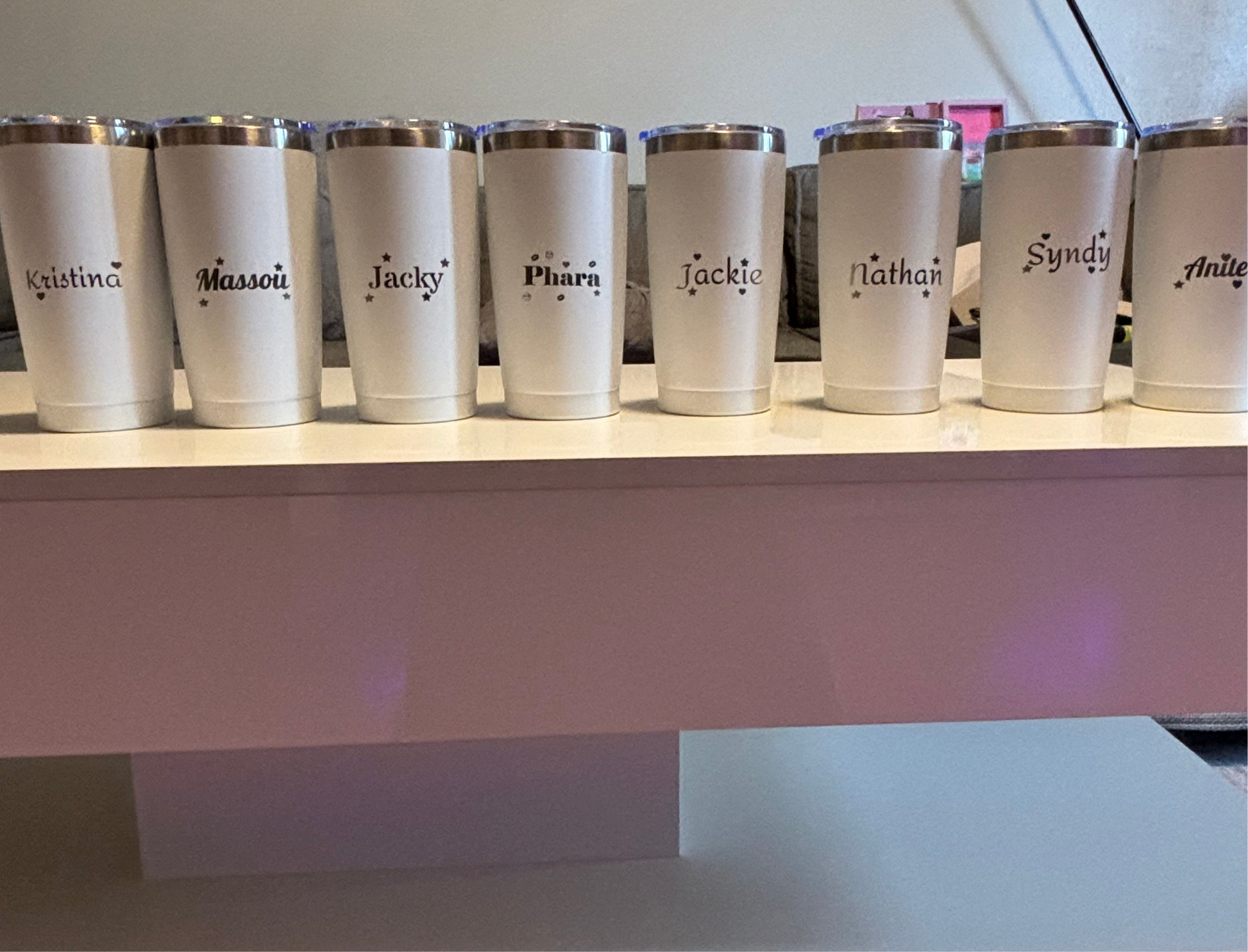 Personalized 20oz tumblers “All I want for the Christmas is more coffee”