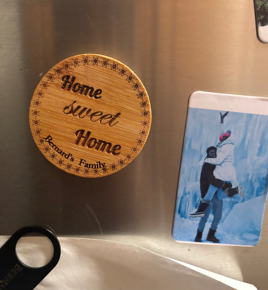 1pc personalized engraved wooden bottle opener magnet for fridge